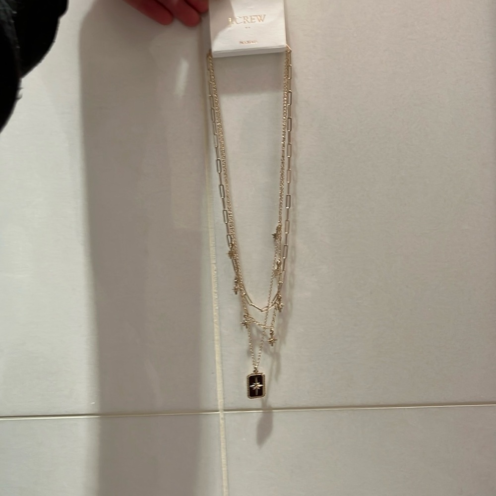 j crew triple layered necklace